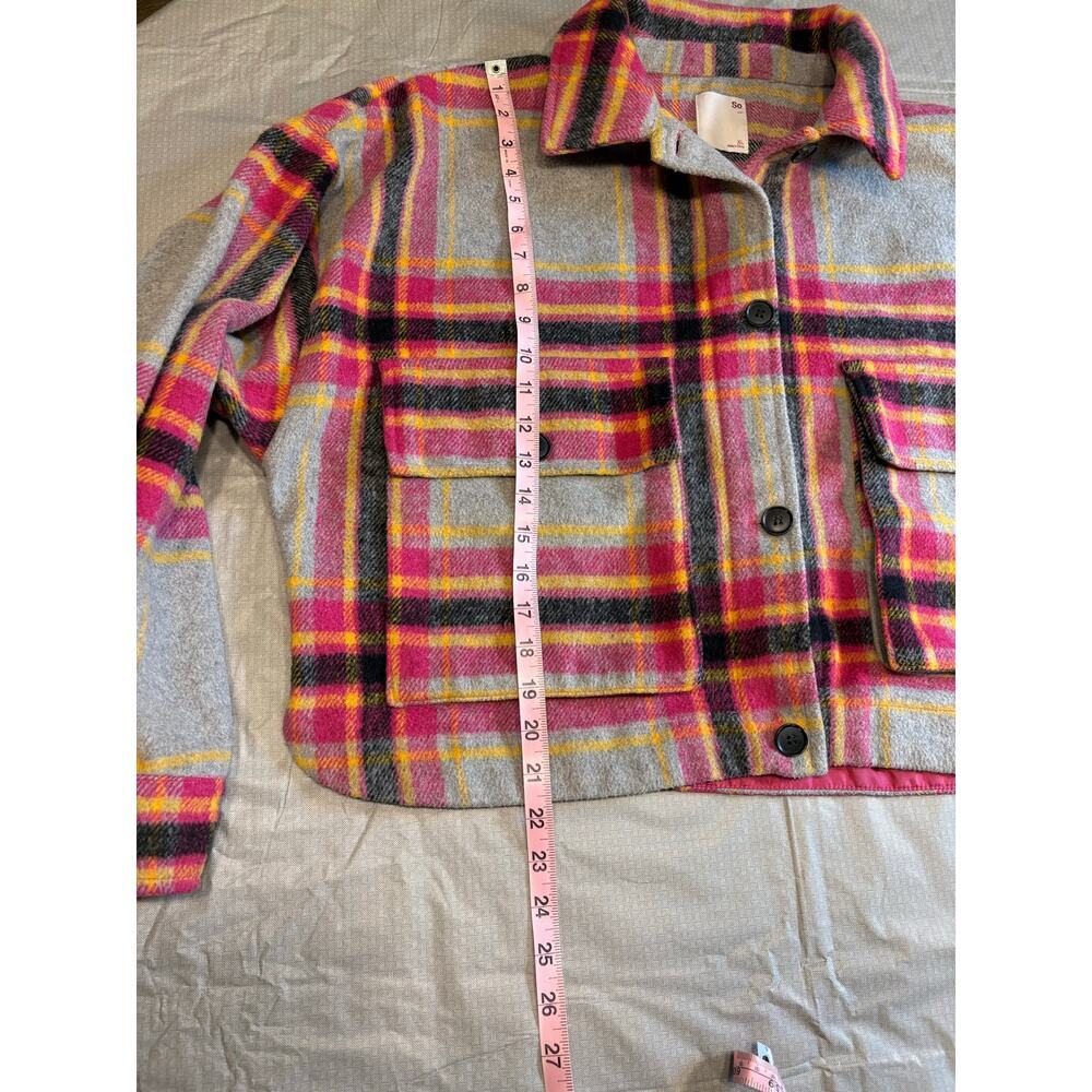 Juniors cropped plaid Shacket size XL - Picture 5 of 8